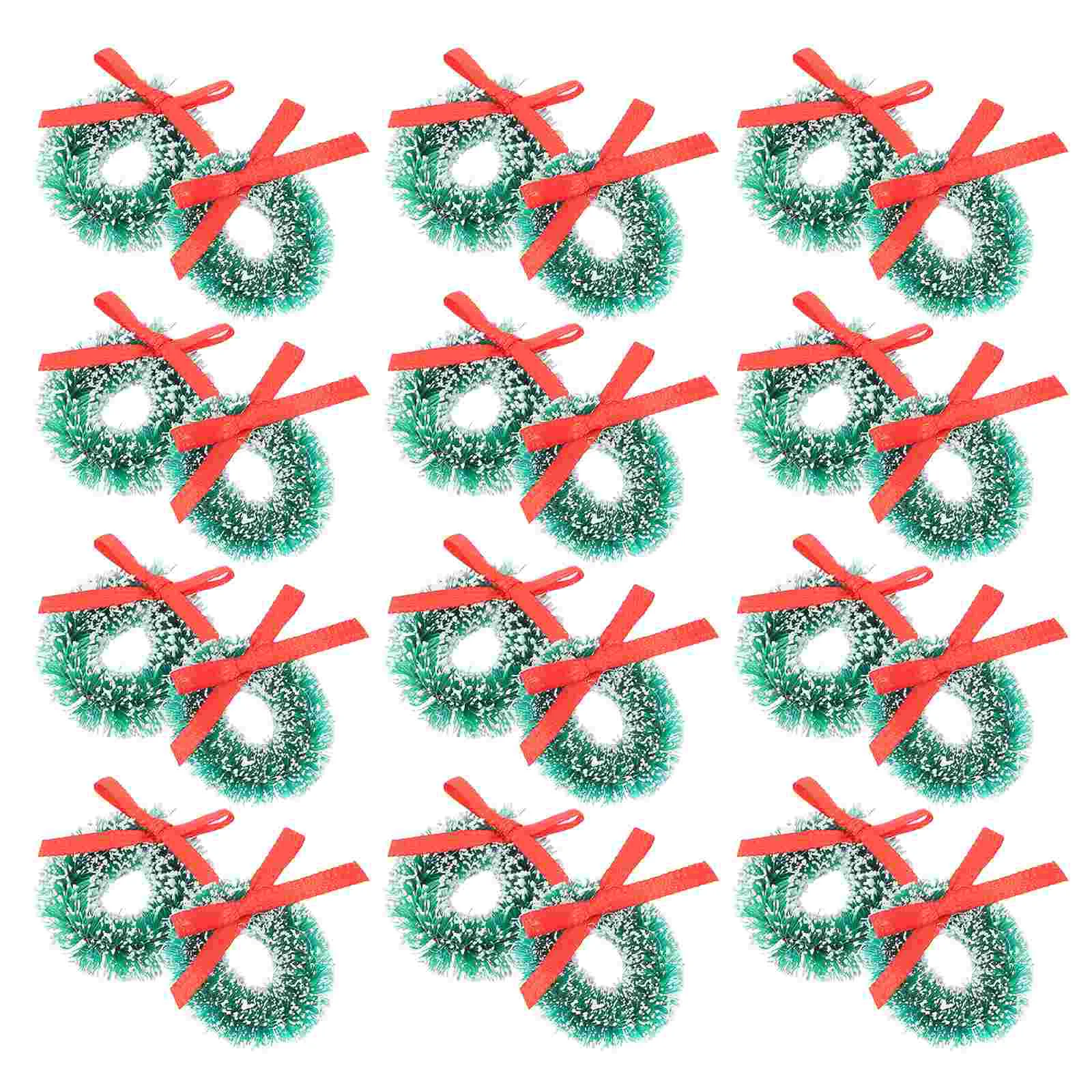 24 Pcs Christmas Wreath Hanging Mini Decoration Party Rustic Outdoor Rural Garland Green Sisal Silk Wreaths Front 
24 Pcs Christmas Wreath Hanging Mini Decoration Party Rustic Outdoor Rural Garland Green Sisal Silk Wreaths Front