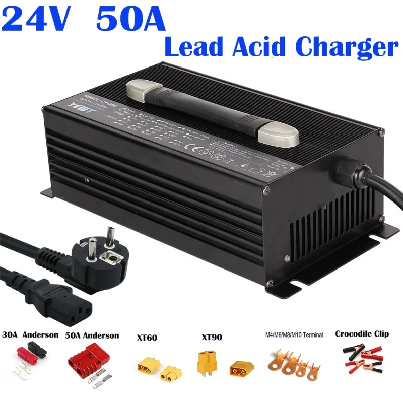 24V 50A Car Charger Automatic Smart trickle AGM Battery Charger For Scooter Wheelchair Motorcycle ebike Lawn Mower Marine Boat
24V 50A Car Charger Automatic Smart trickle AGM Battery Charger For Scooter Wheelchair Motorcycle ebike Lawn Mower Marine Boat