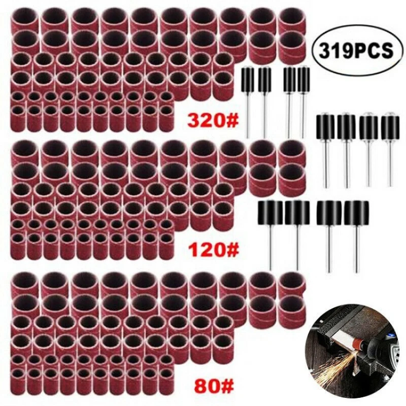 319pcs Sanding Drum #80 #100 #120 Sanding Bands for Nail Drills Sanding Discs for Dremel Abrasive Tools Sanding Drum Set
319pcs Sanding Drum #80 #100 #120 Sanding Bands for Nail Drills Sanding Discs for Dremel Abrasive Tools Sanding Drum Set