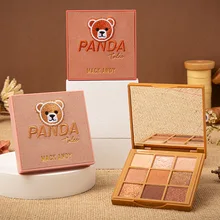 Panda Story Flannel Nine Colors Eye Shadow Plate Shimmer Matte Easy to Color Sequin Eyeshadow