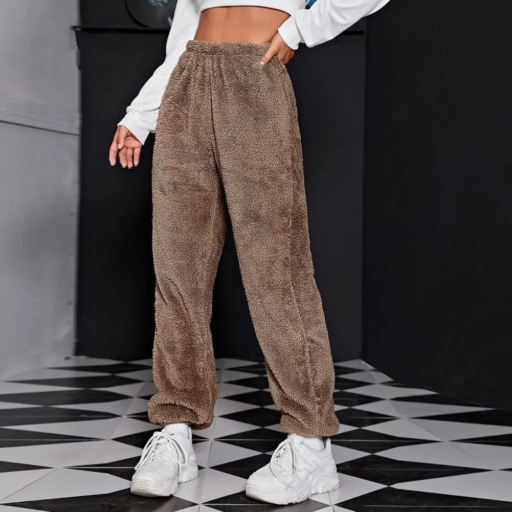 Women Spring Autumn Long Sweatpants High Waist Elastic Waistband Lady Trousers Solid Color Loose Fit Plush Trousers Streetwear
Women Spring Autumn Long Sweatpants High Waist Elastic Waistband Lady Trousers Solid Color Loose Fit Plush Trousers Streetwear