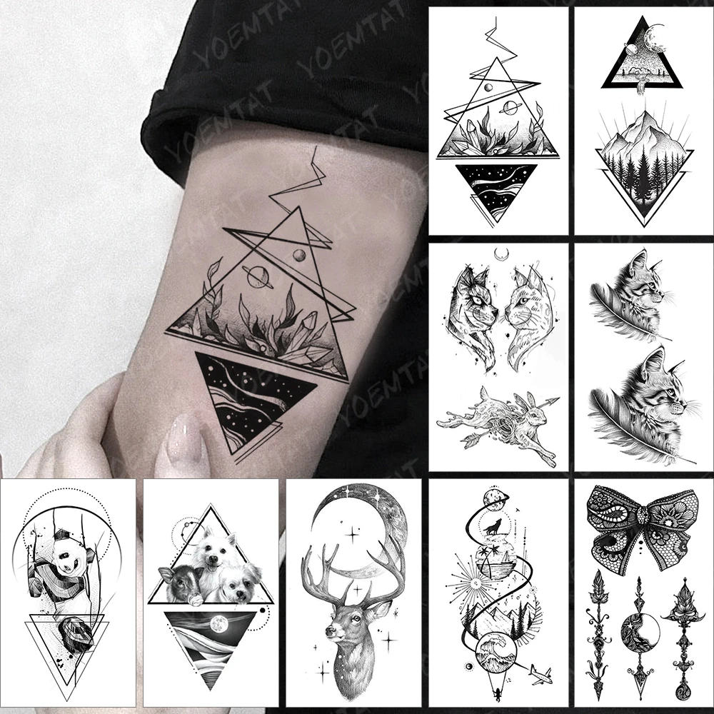 Waterproof Temporary Tattoo Sticker Small Triangle Mountain Forest Flash Tatoo Sky Arm Wrist Fake Tatto For Body Art Women Men
Waterproof Temporary Tattoo Sticker Small Triangle Mountain Forest Flash Tatoo Sky Arm Wrist Fake Tatto For Body Art Women Men