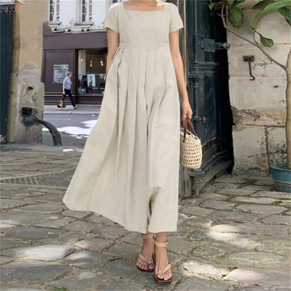 Oversize Women Summer Sundress Elegant O Neck Short Sleeve Solid Kaftan Dress Casual Loose Knee-length Vestido Robe Femme
Oversize Women Summer Sundress Elegant O Neck Short Sleeve Solid Kaftan Dress Casual Loose Knee-length Vestido Robe Femme
