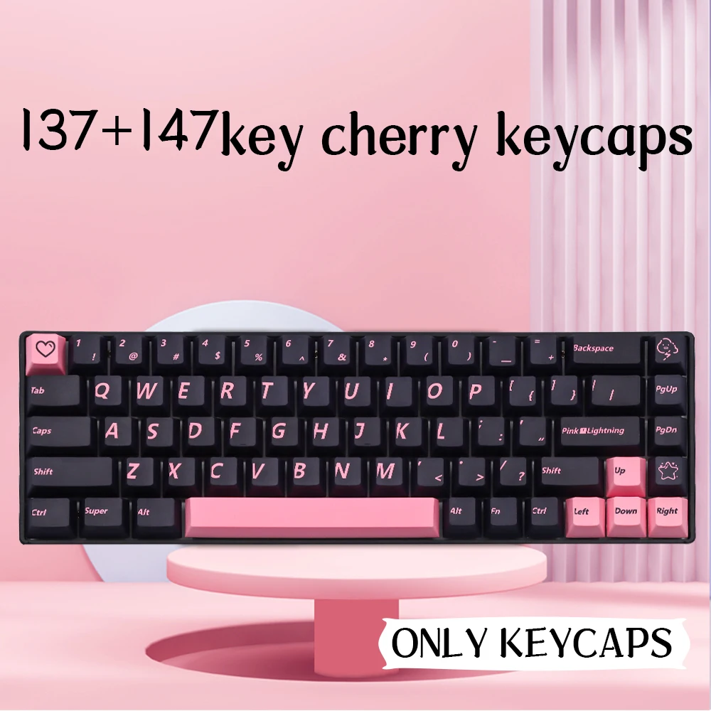 147 Keys Pink Lightning DYE-SUB Keycaps Cherry Profile Keycap For GMK MX Switch 61 64 68 71 75 84 87 104 Mechanical Keyboard
147 Keys Pink Lightning DYE-SUB Keycaps Cherry Profile Keycap For GMK MX Switch 61 64 68 71 75 84 87 104 Mechanical Keyboard