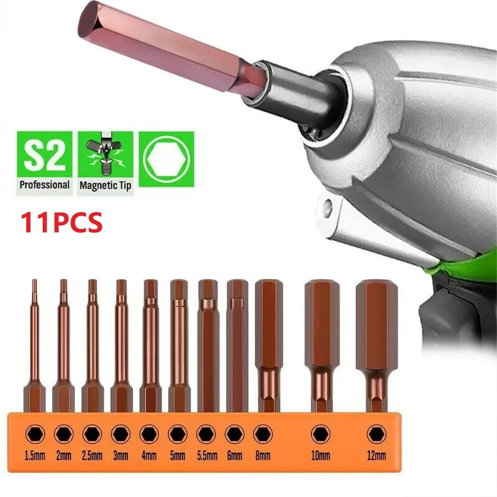 Furniture Tool Allen Wrench Drill Bit Set 11pcs 1.5-12mm 1/4 Inch Hex 57-59HRC Red Bronze Screwdriver Cheap Durable
Furniture Tool Allen Wrench Drill Bit Set 11pcs 1.5-12mm 1/4 Inch Hex 57-59HRC Red Bronze Screwdriver Cheap Durable