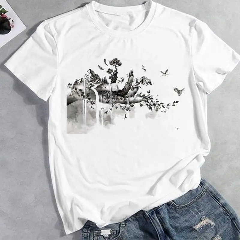 Женская Винтажная футболка с коротким рукавом и круглым вырезом, с принтом
Женская Винтажная футболка с коротким рукавом и круглым вырезом, с принтом