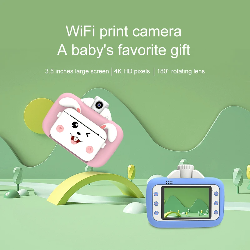 Cartoon Thermal Printing Camera 1080P HD Wifi Instant Print Photo Camera for Kids Educational Toys Birthday Gift for Girl Boys
Cartoon Thermal Printing Camera 1080P HD Wifi Instant Print Photo Camera for Kids Educational Toys Birthday Gift for Girl Boys