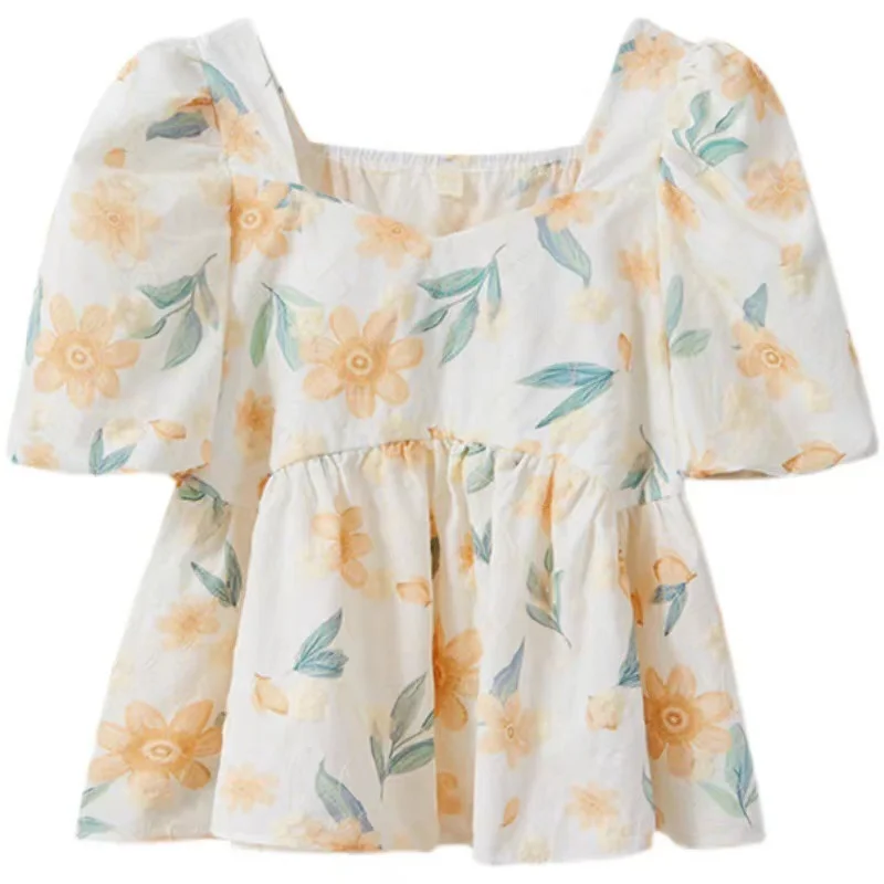 Summer 2023 Square Neck Embroidered Floral Shirt Blouse Women's Sweet Top New Fashion
Summer 2023 Square Neck Embroidered Floral Shirt Blouse Women's Sweet Top New Fashion