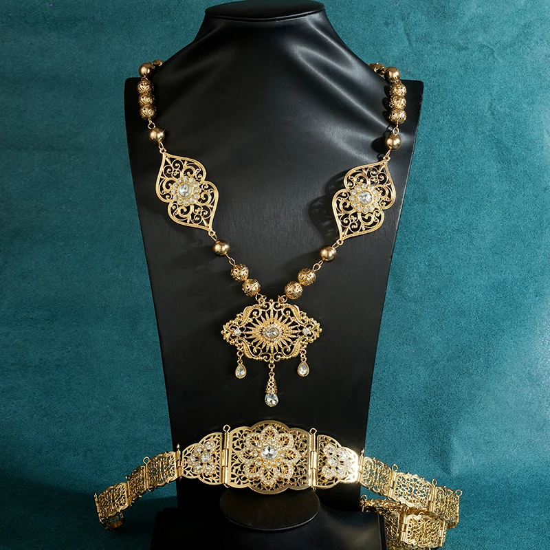 Luxury Caftan Wedding Jewelry Sets Gold Color Long Waist Chain Necklace Set for Bridal Turkish Jewelry Arab Bride Bijoux Femme
Luxury Caftan Wedding Jewelry Sets Gold Color Long Waist Chain Necklace Set for Bridal Turkish Jewelry Arab Bride Bijoux Femme
