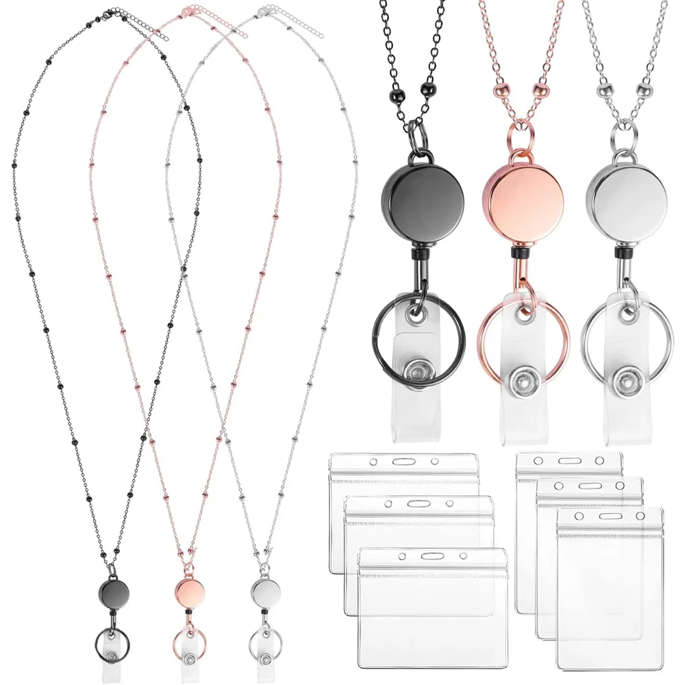 1 Set Metal Gold Badge Holder Bead Chain Zinc Alloy Retractable Pull Buckle PVC ID Set Universal Lanyard Anti-lost Lanyard Strap
1 Set Metal Gold Badge Holder Bead Chain Zinc Alloy Retractable Pull Buckle PVC ID Set Universal Lanyard Anti-lost Lanyard Strap