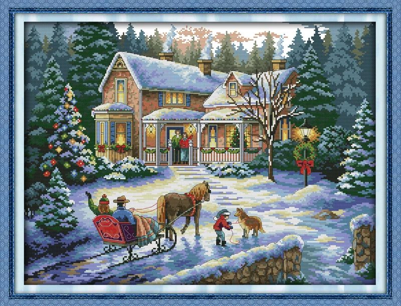 Joy Sunday Pre-printed Cross Stitch Kit Easy Pattern Aida Stamped Fabric Embroidery Set-Return From Christmas
Joy Sunday Pre-printed Cross Stitch Kit Easy Pattern Aida Stamped Fabric Embroidery Set-Return From Christmas