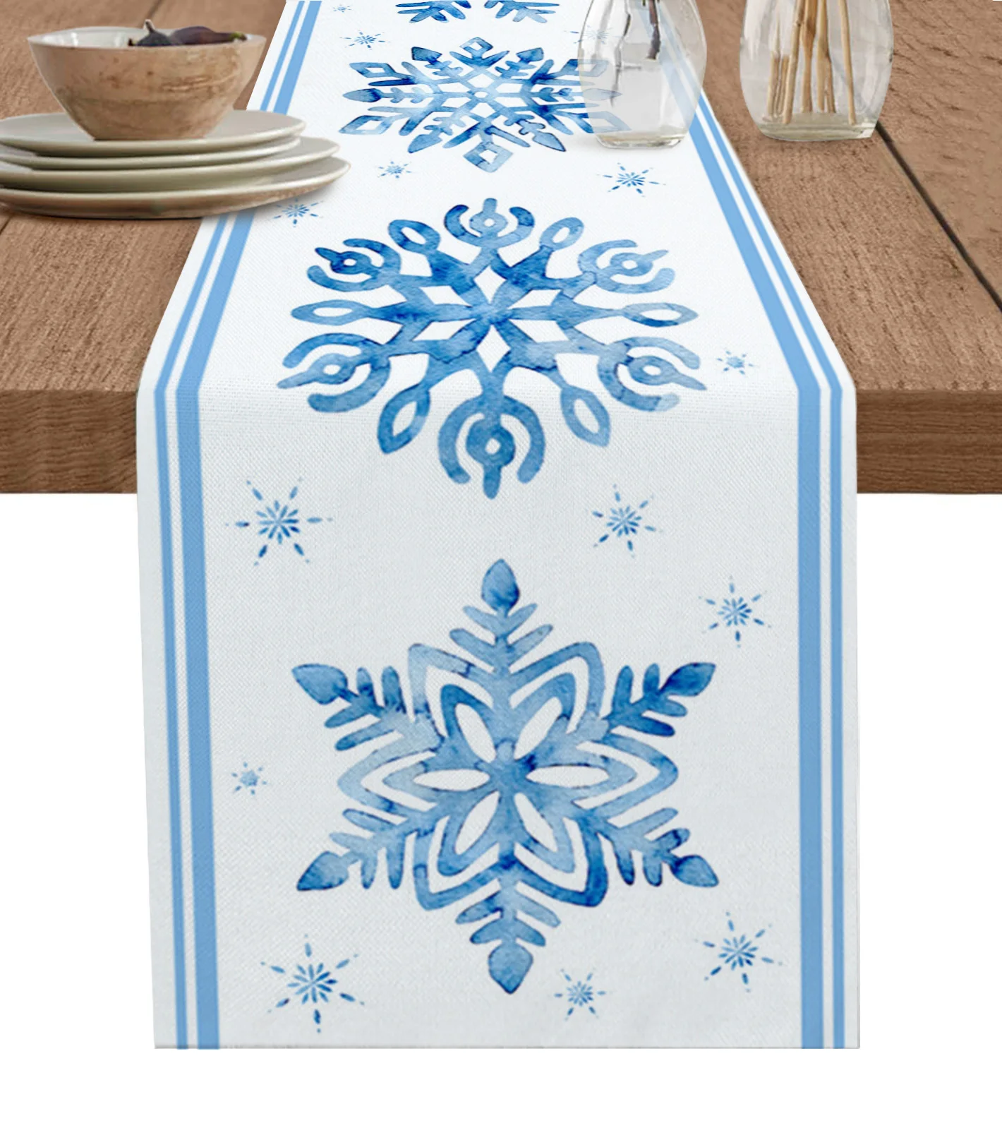 Christmas Blue Snowflakes Table Runner for Dining Table Wedding Decor Tablecloth Home Party Decor Table Mats 
Christmas Blue Snowflakes Table Runner for Dining Table Wedding Decor Tablecloth Home Party Decor Table Mats