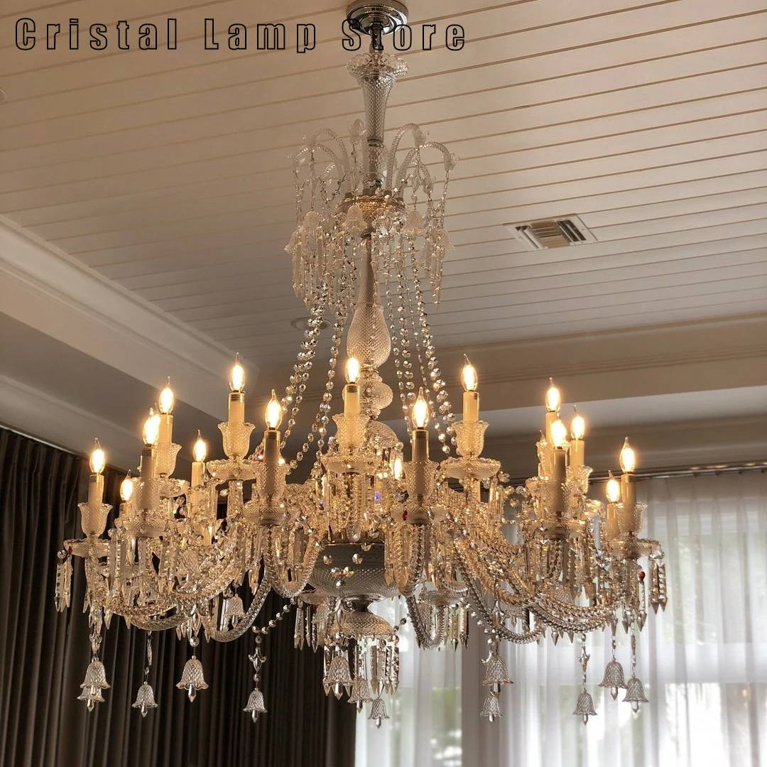 

Nordic Style Traditional Luxury Lighting Living Room Hotel Lobby Large 36 Bulb K9 Crystal Chandelier Ceiling Suspension