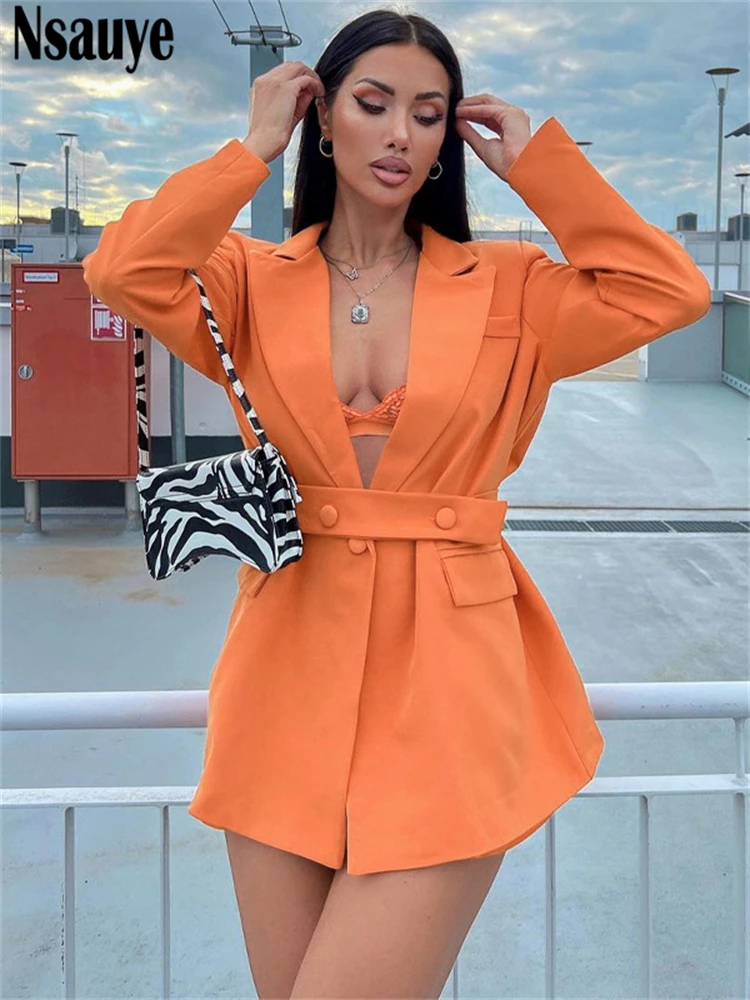 Nsauye 2022 Autumn Long Sleeve Oversized Female Blazer Jacket Coat Casual Chic Orange Fashion Women Long Blazer Tops Outwear
Nsauye 2022 Autumn Long Sleeve Oversized Female Blazer Jacket Coat Casual Chic Orange Fashion Women Long Blazer Tops Outwear