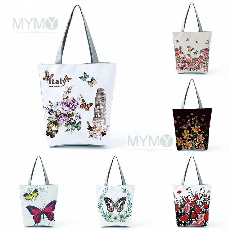 Cartoon Butterfly Flowers Print Handbag Eco Friendly High Capacity Portable Shopping Bag Customizable Travel Beach Shoulder Bag
Cartoon Butterfly Flowers Print Handbag Eco Friendly High Capacity Portable Shopping Bag Customizable Travel Beach Shoulder Bag