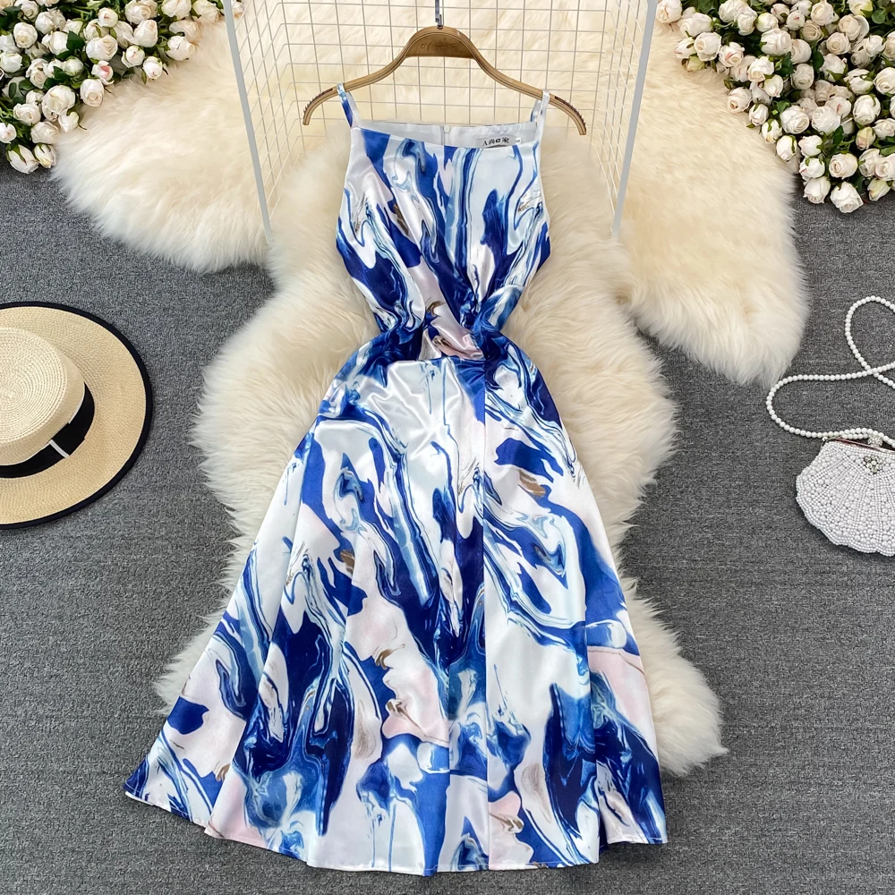 Temperament Celebrity Tie Dyed Oil Painting Printing Suspender Dress Elegant and Advanced Sleeveless Holiday Long Dress
Temperament Celebrity Tie Dyed Oil Painting Printing Suspender Dress Elegant and Advanced Sleeveless Holiday Long Dress
