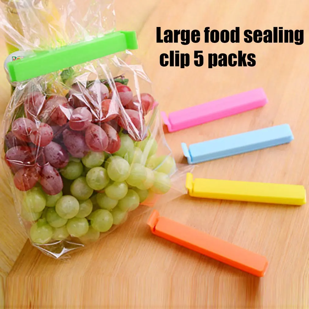 

5pcs/set Food Snack Storage Seal Sealing Bag Clips Sealer Clamp Plastic Keeping Food Fresh Sealing Clips Store Food Tool