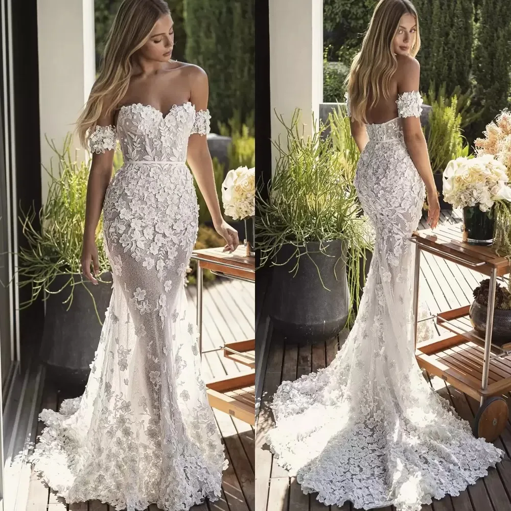 Mermaid Wedding Dress Sweetheart Appliques Sequins Sleeveless Elegant Off Shoulder Bridal Gowns Plus Size Vestido De Novia
Mermaid Wedding Dress Sweetheart Appliques Sequins Sleeveless Elegant Off Shoulder Bridal Gowns Plus Size Vestido De Novia