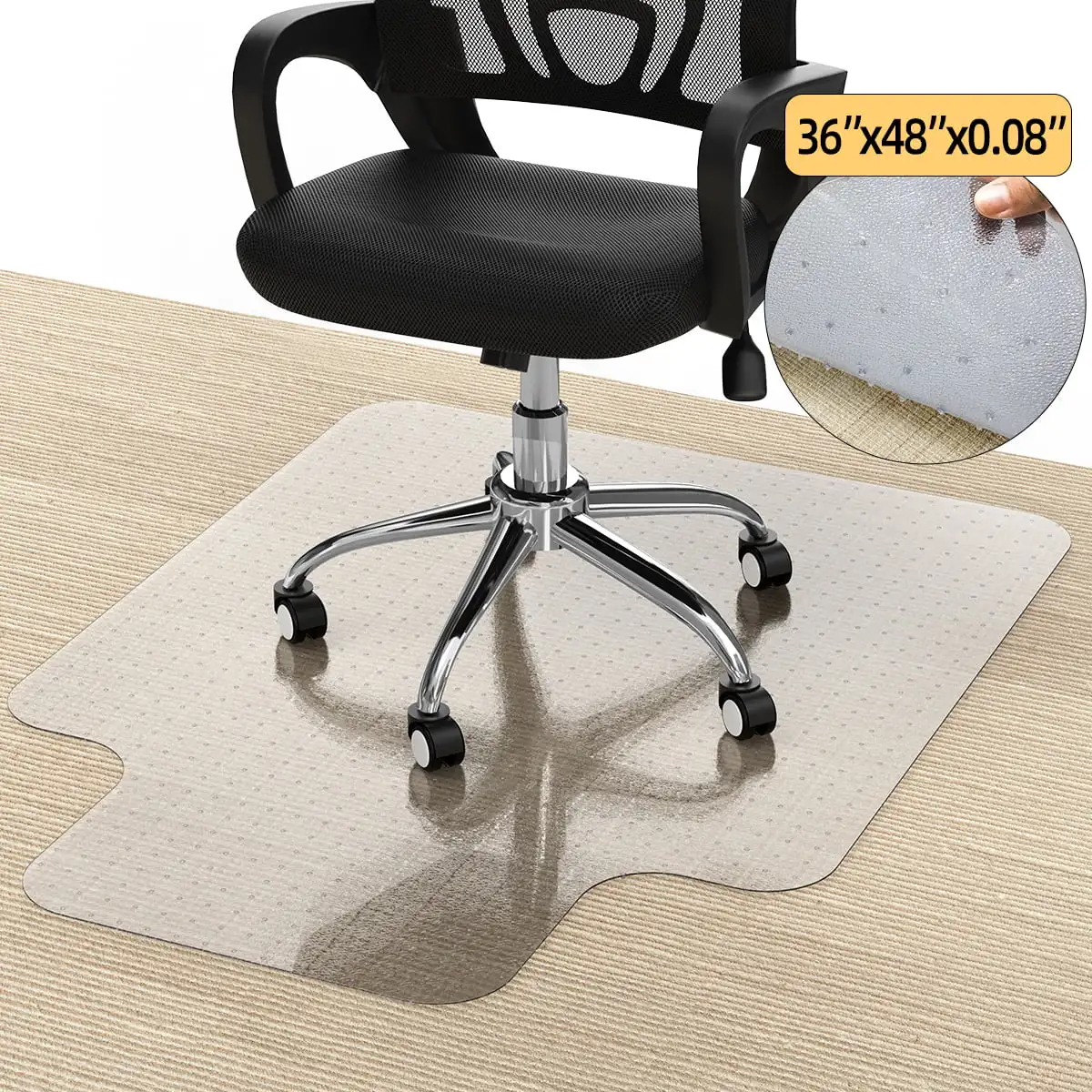 Office Chair Mat for Carpet, 36” x 48” Carpet Protector Mat, Sturdy Carpet Chair Mat with Studs for Office, Home and Gaming
Office Chair Mat for Carpet, 36” x 48” Carpet Protector Mat, Sturdy Carpet Chair Mat with Studs for Office, Home and Gaming