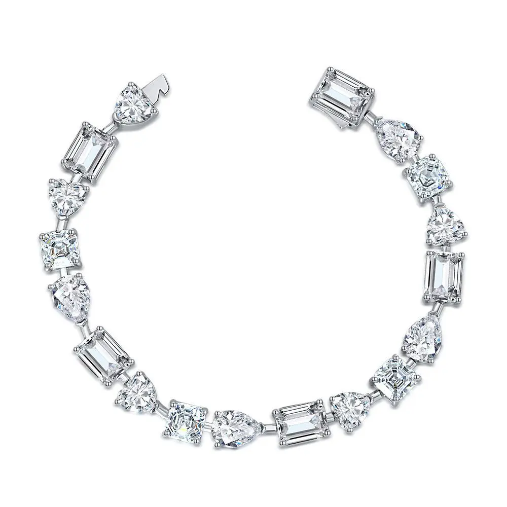 Simplicity Real 925 Sterling Silver Luxury Bracelet Full Clear 8A Cubic Zirconia Geometric Stone Bracelet For Women Jewelry Gift
Simplicity Real 925 Sterling Silver Luxury Bracelet Full Clear 8A Cubic Zirconia Geometric Stone Bracelet For Women Jewelry Gift