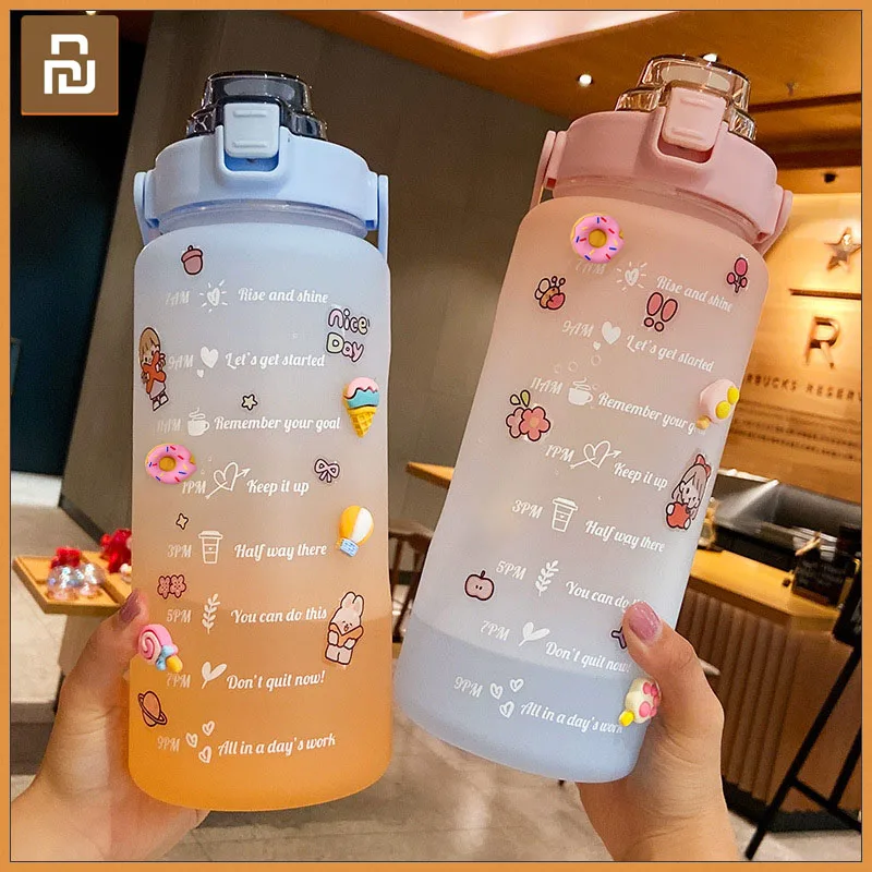 Youpin Stickers Water Bottle with Straw 2000ml Cute Portable Scale Bottle for Water Outdoor Travel Kettle Adult Student
Youpin Stickers Water Bottle with Straw 2000ml Cute Portable Scale Bottle for Water Outdoor Travel Kettle Adult Student
