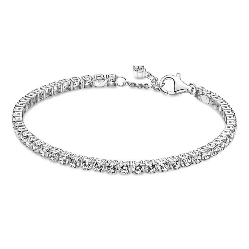 Authentic 925 Sterling Silver Sparkling Tennis With Crystal Bracelet Bangle Fit Women Bead Charm Diy Fashion Jewelry
Authentic 925 Sterling Silver Sparkling Tennis With Crystal Bracelet Bangle Fit Women Bead Charm Diy Fashion Jewelry