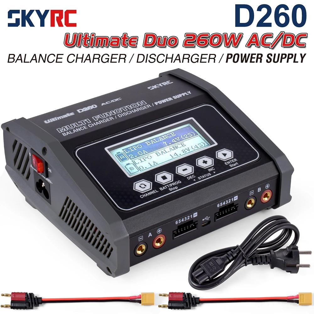 Балансирующее зарядное устройство SKYRC D260 с двумя аккумуляторами Lipo, зарядное устройство Dis, источник питания постоянного тока 1S-6S
Балансирующее зарядное устройство SKYRC D260 с двумя аккумуляторами Lipo, зарядное устройство Dis, источник питания постоянного тока 1S-6S