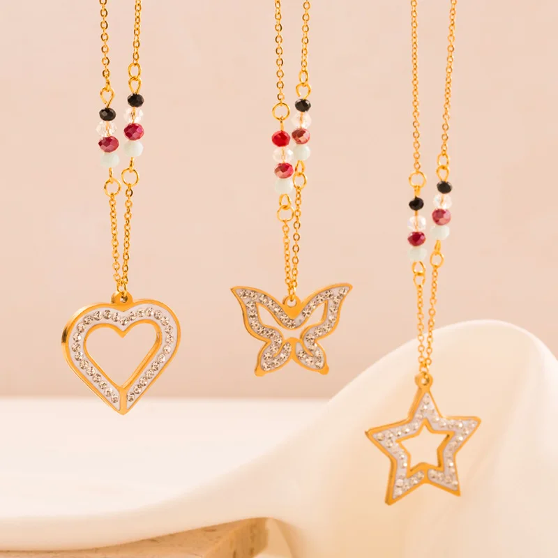 Gold Cute Stainless Steel Geometry Star Heart Butterfly Pendant Chain Choker Necklace For Women
Gold Cute Stainless Steel Geometry Star Heart Butterfly Pendant Chain Choker Necklace For Women