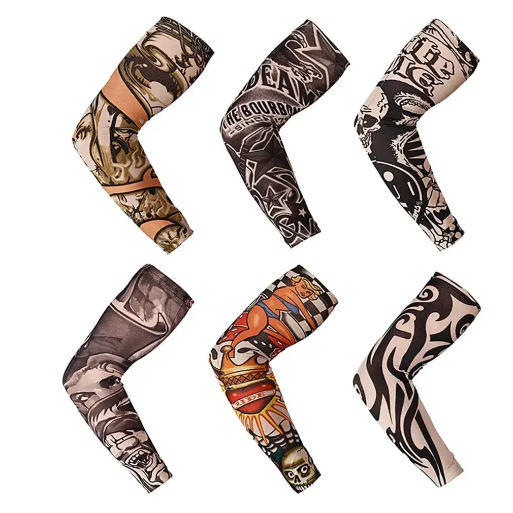 

1Pc Outdoor Cycling Sleeves 3D Tattoo Printed Armwarmer UV Protection MTB Bike Bicycle Sleeves Arm Protection Ridding Sleeves