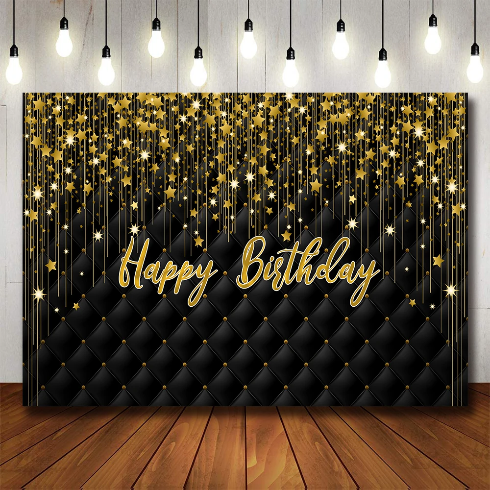 Bonvvie Gold Star Glitter Happy Birthday Photo Background Black Adult Theme Party Decoration Backdrop Supplies Prom Customize
Bonvvie Gold Star Glitter Happy Birthday Photo Background Black Adult Theme Party Decoration Backdrop Supplies Prom Customize