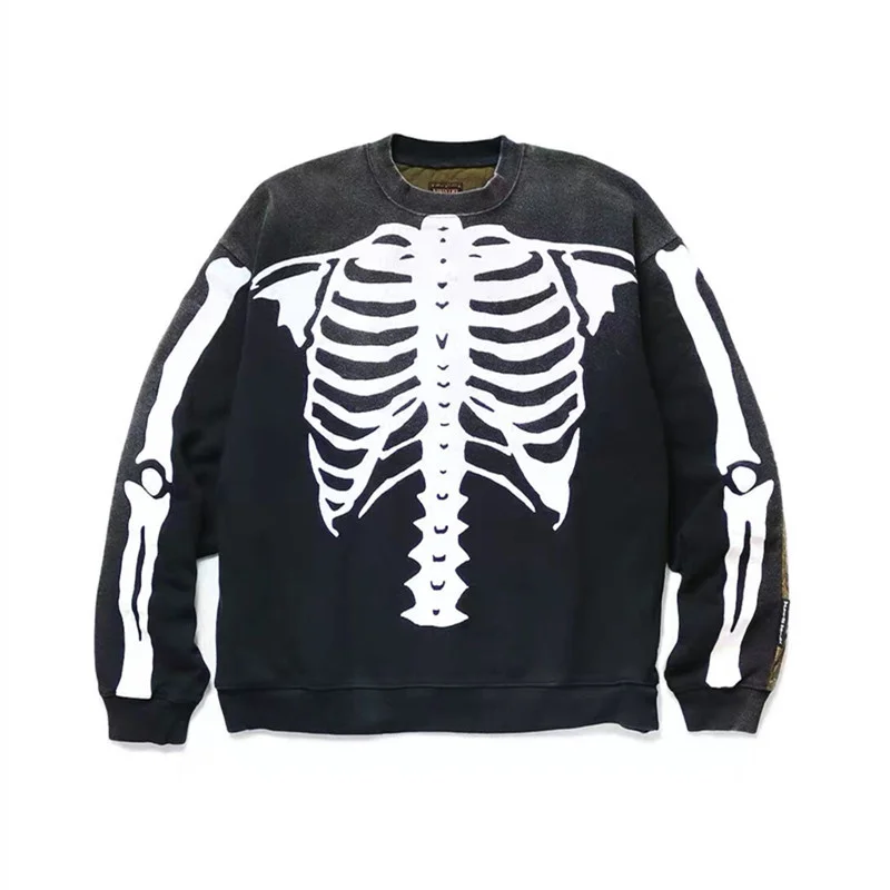 Style KAPITAL 23AW Japanese Dilapidated Washing Splicing Craze Bone Print Vintage Round Neck Sweater
Style KAPITAL 23AW Japanese Dilapidated Washing Splicing Craze Bone Print Vintage Round Neck Sweater