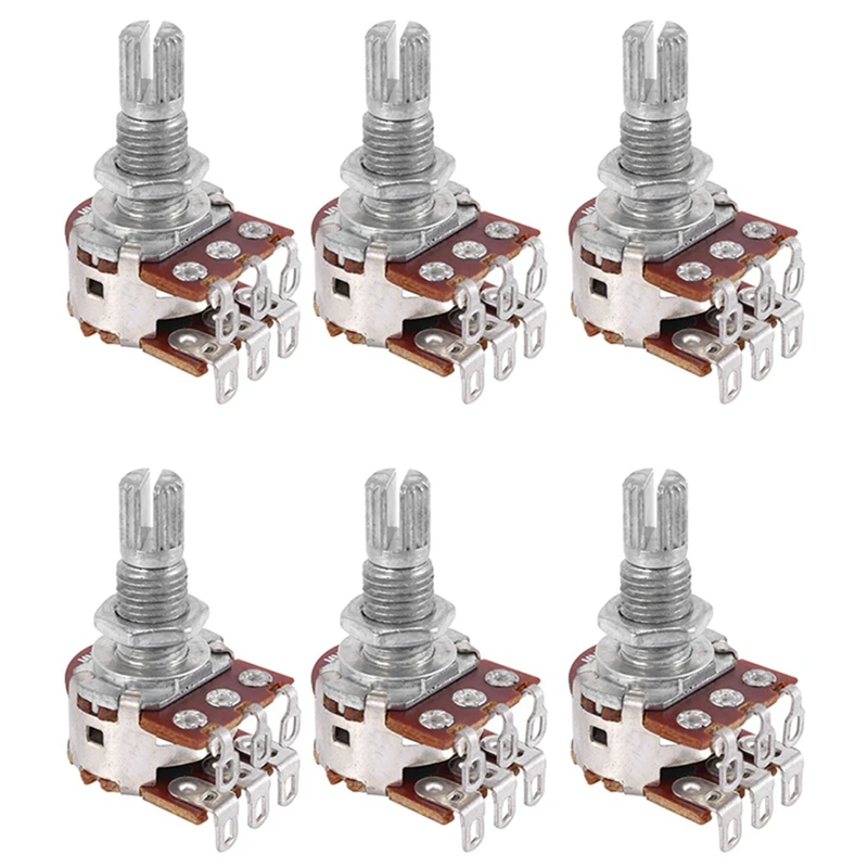 6 Pcs Double Balance Stacked Knurled Stalk Guitar Bass Volume Tone Control Pots Potentiometer Switch MN25K
6 Pcs Double Balance Stacked Knurled Stalk Guitar Bass Volume Tone Control Pots Potentiometer Switch MN25K
