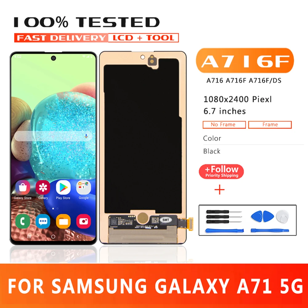 6.7'' Original Screen For Samsung Galaxy A71 5G Lcd Display Touch Screen Digitizer Parts For Galaxy A71 5G A716 A716F A716F/DS
6.7'' Original Screen For Samsung Galaxy A71 5G Lcd Display Touch Screen Digitizer Parts For Galaxy A71 5G A716 A716F A716F/DS
