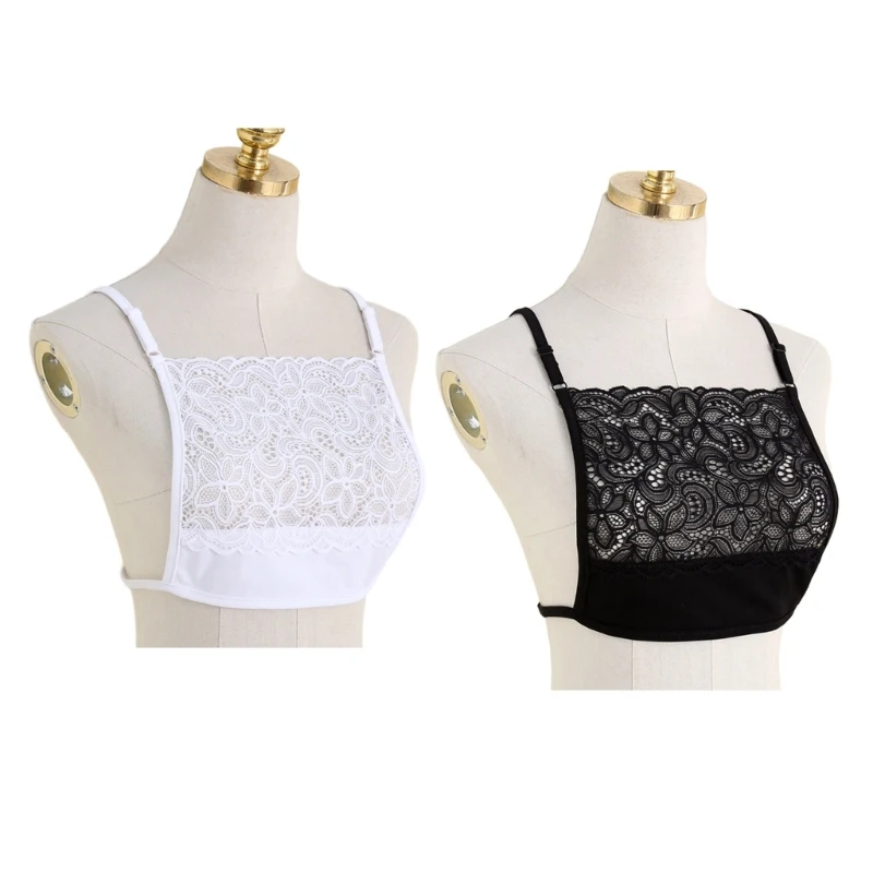 

Lace Invisible Mock Camisole Bra Wrapped Chest Overlay Modesty Panel Vest Women Cleavage Cover Camisole Underwear Gift