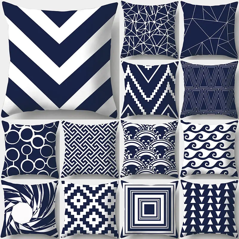 Dark Blue Geometric Print Decorative Cushions Pillowcase Polyester Cushion Cover Throw Pillow Sofa Decoration Pillowcover 40936
Dark Blue Geometric Print Decorative Cushions Pillowcase Polyester Cushion Cover Throw Pillow Sofa Decoration Pillowcover 40936