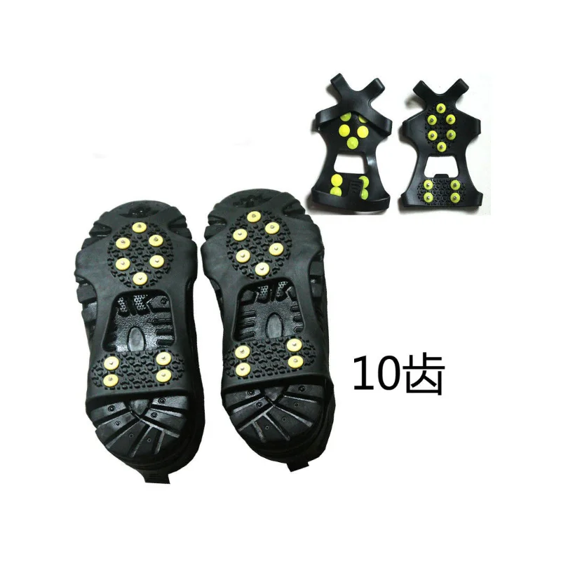 

1Pair 10 Studs Anti-Skid Snow Ice Gripper Climbing Shoe Spikes Grips Cleats Overshoes Crampons Spike Shoes Crampon S/M/L