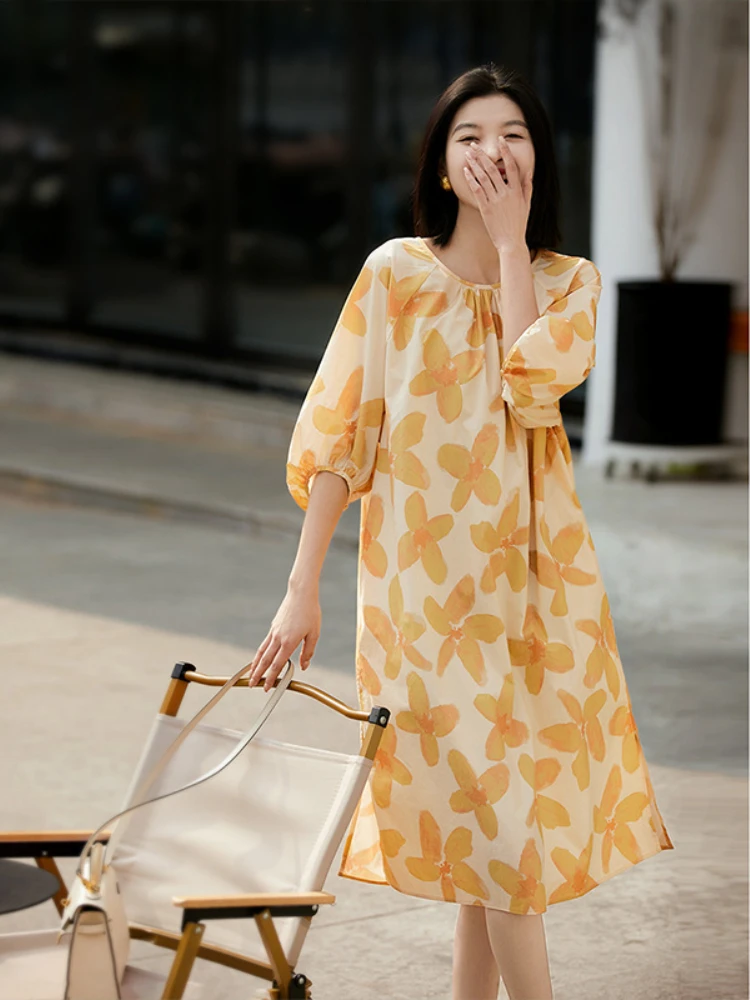 Robe Orange Yellow 2023 Summer New In Outifits Loose Dress 2 Piece Sets Long Sundress Vintage Fashion Casual Holiday Party 
Robe Orange Yellow 2023 Summer New In Outifits Loose Dress 2 Piece Sets Long Sundress Vintage Fashion Casual Holiday Party