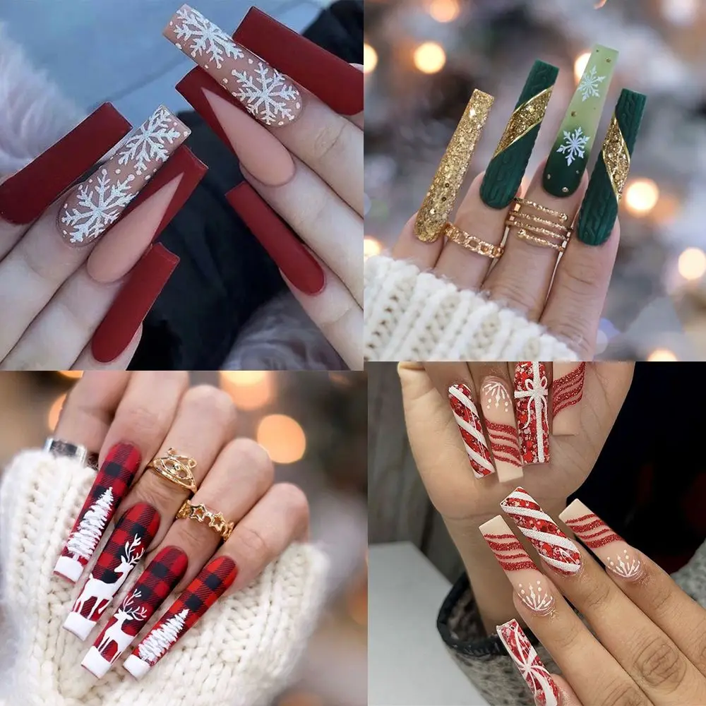HEALLOR 24pcs DIY Manicure Press on Nails Snowflake Full Cover Fake Nails Christmas Long Coffin Ballerina
HEALLOR 24pcs DIY Manicure Press on Nails Snowflake Full Cover Fake Nails Christmas Long Coffin Ballerina