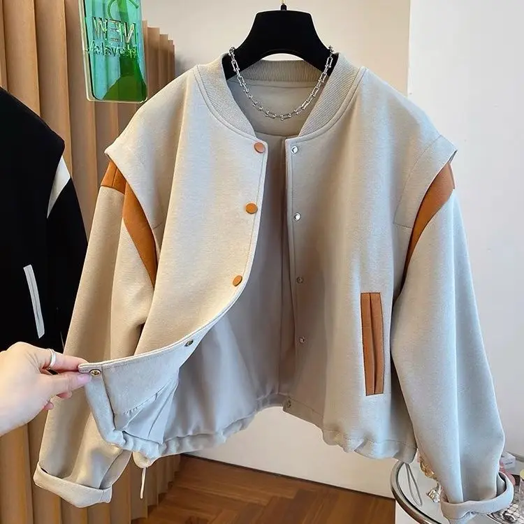 Fashion Design Patchwork Color Matching Baseball Uniform For Women In Spring 2023 New Korean Short Jacket Top
Fashion Design Patchwork Color Matching Baseball Uniform For Women In Spring 2023 New Korean Short Jacket Top