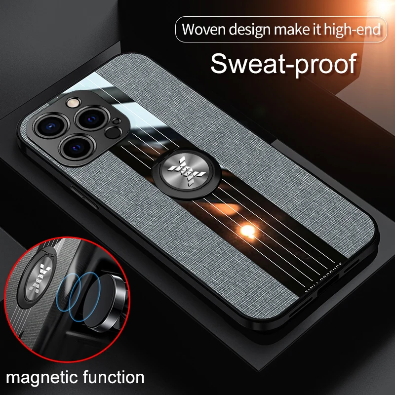 Ultra-thin Magnetic Holder Cloth Phone Case For iPhone 14 13 12 11 Pro XS Max XR X 8 7 6 SE Plus Luxury Stitching Fabric Cover
Ultra-thin Magnetic Holder Cloth Phone Case For iPhone 14 13 12 11 Pro XS Max XR X 8 7 6 SE Plus Luxury Stitching Fabric Cover