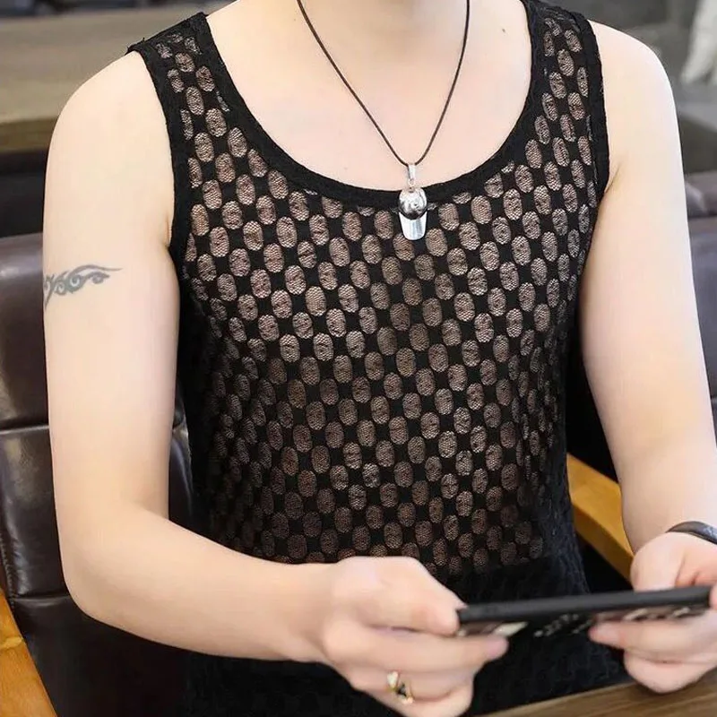 American Style Fashion Hollow Men's Clothing Summer New Sleeveless Tops Men's Mesh Sheer Motion Thin Style Tank Tops
American Style Fashion Hollow Men's Clothing Summer New Sleeveless Tops Men's Mesh Sheer Motion Thin Style Tank Tops