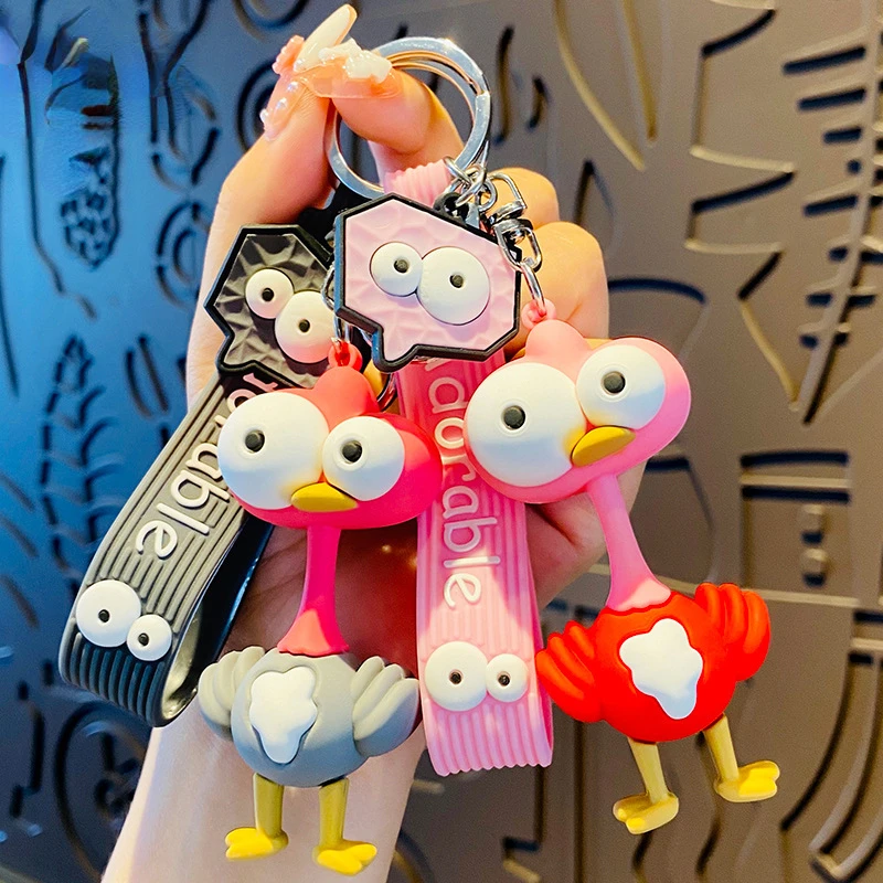 PVC Popping Eyed Animal Metal Keychain Ostrich Grey Pink Pendant Cute Bag Car Keyring Jewelry Lanyard Men Women Couple Gift
PVC Popping Eyed Animal Metal Keychain Ostrich Grey Pink Pendant Cute Bag Car Keyring Jewelry Lanyard Men Women Couple Gift