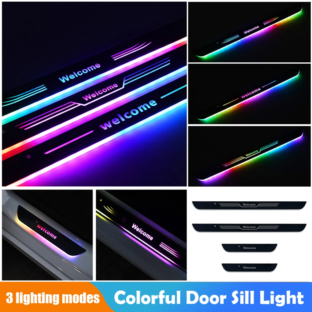 4Pcs Car Door LED Light Wireless Front Rear Door Sill Light USB Rechargeable Welcome Pedal Atmosphere Light Threshold Strip Lamp
4Pcs Car Door LED Light Wireless Front Rear Door Sill Light USB Rechargeable Welcome Pedal Atmosphere Light Threshold Strip Lamp