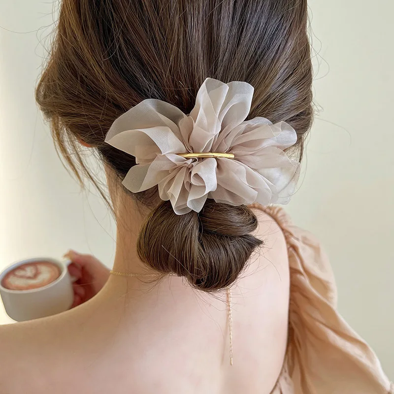 

Elegant Flower Hair Clip for Women Girls Fashion Chiffon Barrette Hairpin Hair Band Princess Hairband Wedding Hair Accessories