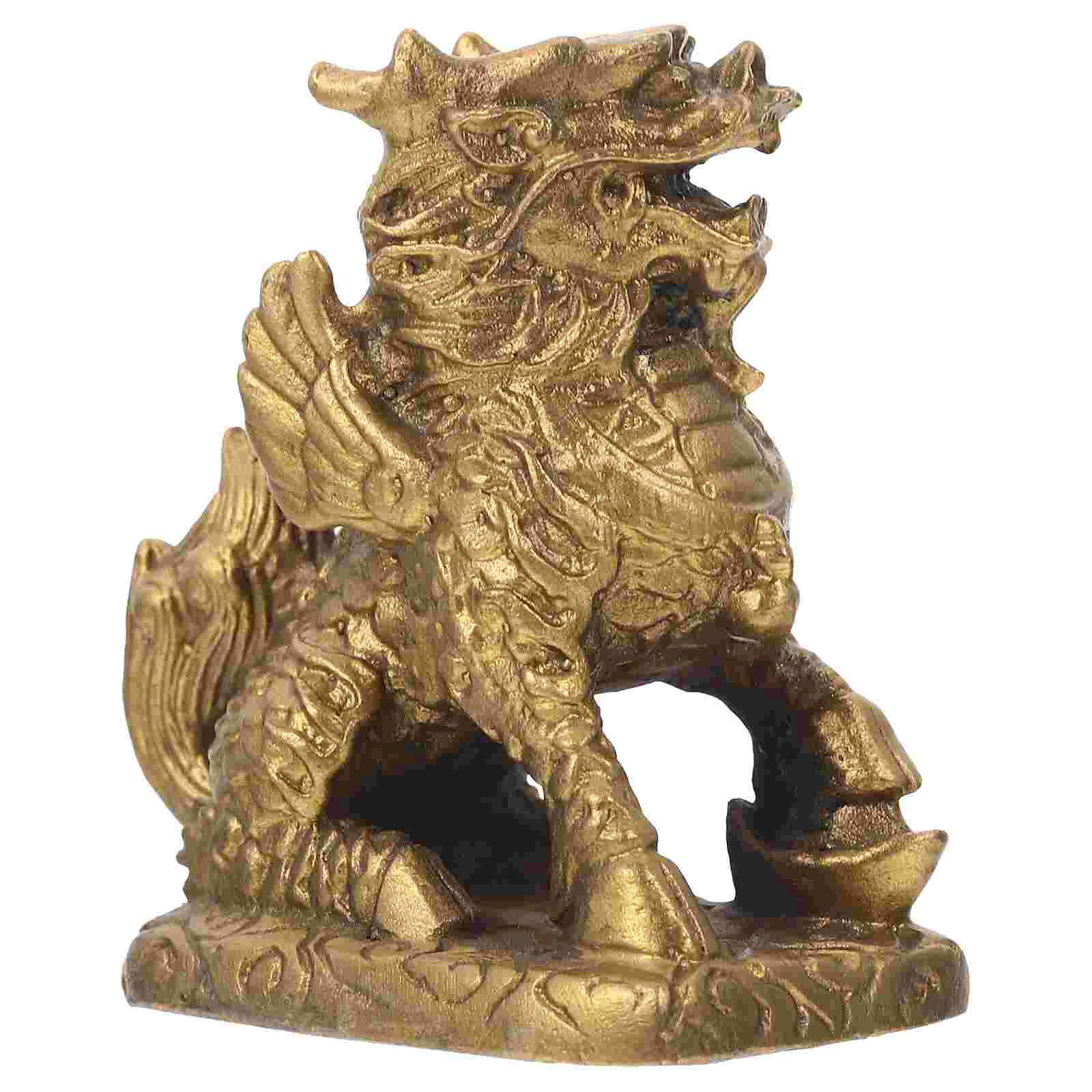 Chinese Dragon Statue Antique Propitious Gift Decorative Kylin Sculpture (Golden)
Chinese Dragon Statue Antique Propitious Gift Decorative Kylin Sculpture (Golden)