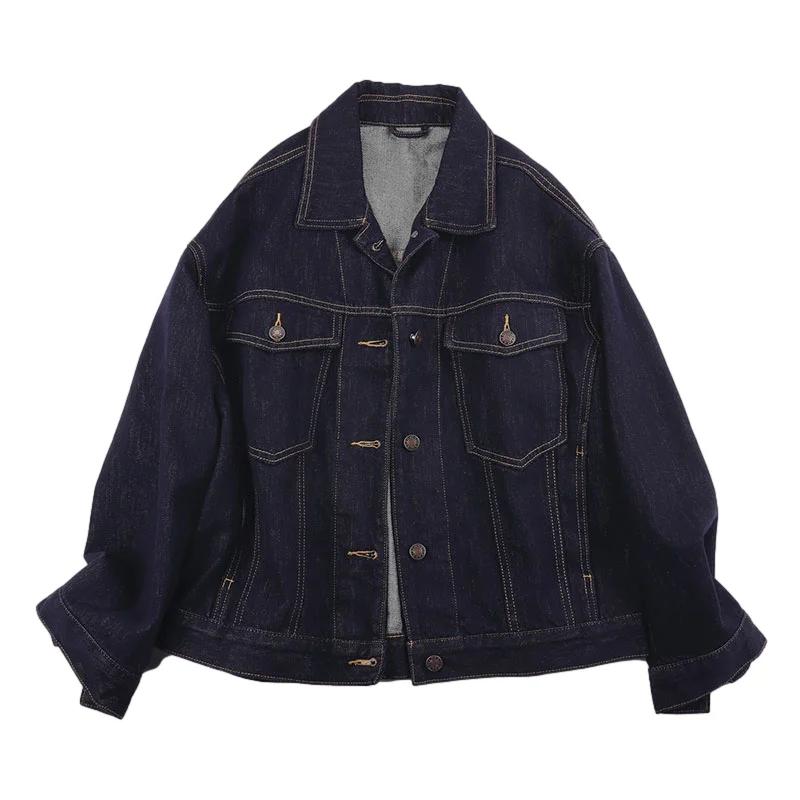 Spring Autumn Vintage Dark Blue Denim Jacket Coat Women Loose Short Cowboy Outerwear Long Sleeve Big Pocket Jeans Jacket Female
Spring Autumn Vintage Dark Blue Denim Jacket Coat Women Loose Short Cowboy Outerwear Long Sleeve Big Pocket Jeans Jacket Female