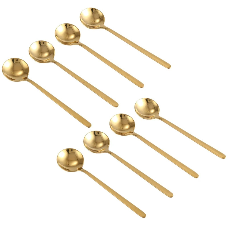 8X Round Shape Coffee Spoon Stainless Steel Mini Teaspoons Sugar Dessert Spoon Ice Cream Soup Spoon (Gold)
8X Round Shape Coffee Spoon Stainless Steel Mini Teaspoons Sugar Dessert Spoon Ice Cream Soup Spoon (Gold)