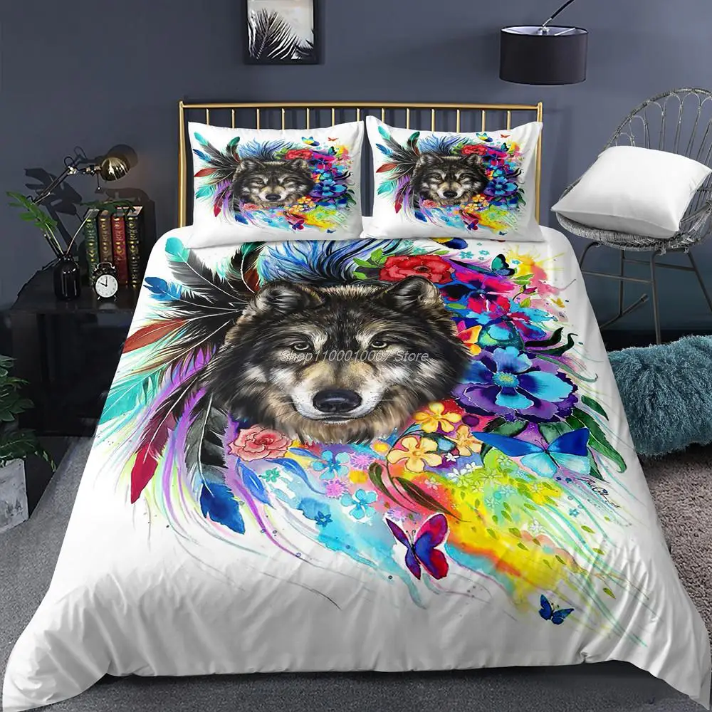 3D Wolf BeddingSet Butterfly Duvet Cover Colorful Feather Bed Set Comforter Set Dazzling Bed Set US/UK/AU Size Queen Bedding Set
3D Wolf BeddingSet Butterfly Duvet Cover Colorful Feather Bed Set Comforter Set Dazzling Bed Set US/UK/AU Size Queen Bedding Set