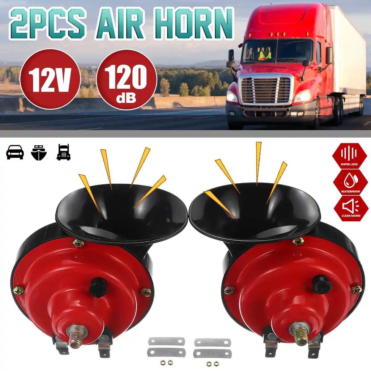 2PCS 1000DB Loud Car Air Horn 12V Trumpet Super Train Horn for Trucks Vehicle Horn Dual-tone Electric Snail Air Horn Whistle
2PCS 1000DB Loud Car Air Horn 12V Trumpet Super Train Horn for Trucks Vehicle Horn Dual-tone Electric Snail Air Horn Whistle