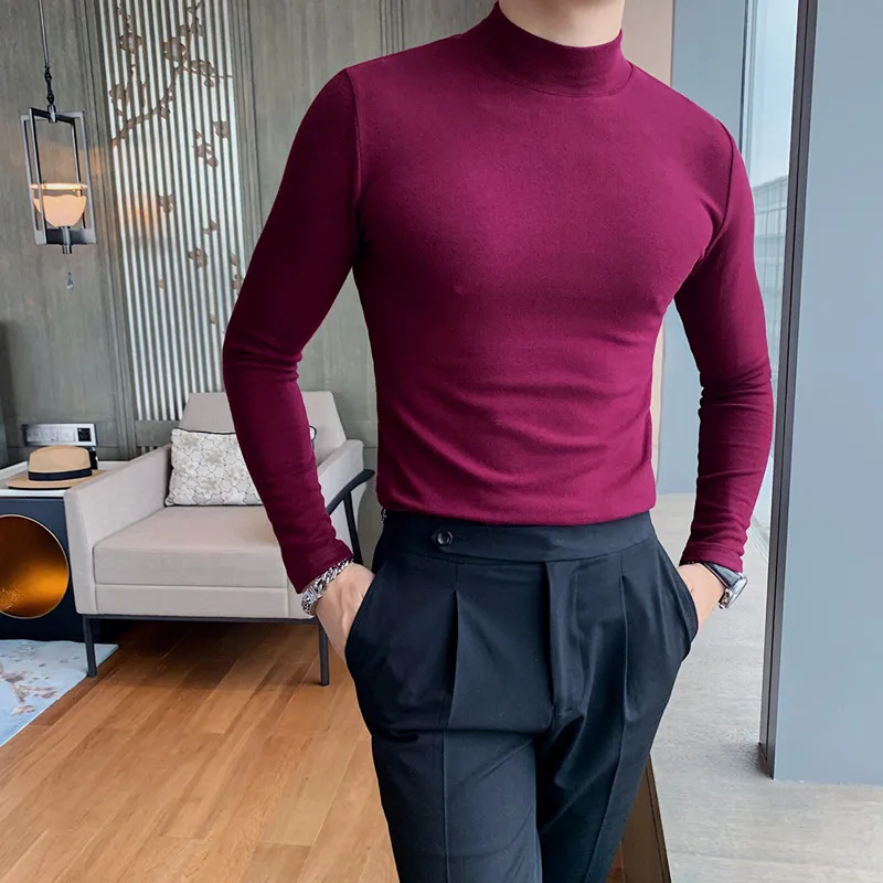 British Men Semi-high Collar Pure Color Handsome Shirt Slim Style European and American Simple Men Wear Hair Gray T-shirt Full
British Men Semi-high Collar Pure Color Handsome Shirt Slim Style European and American Simple Men Wear Hair Gray T-shirt Full